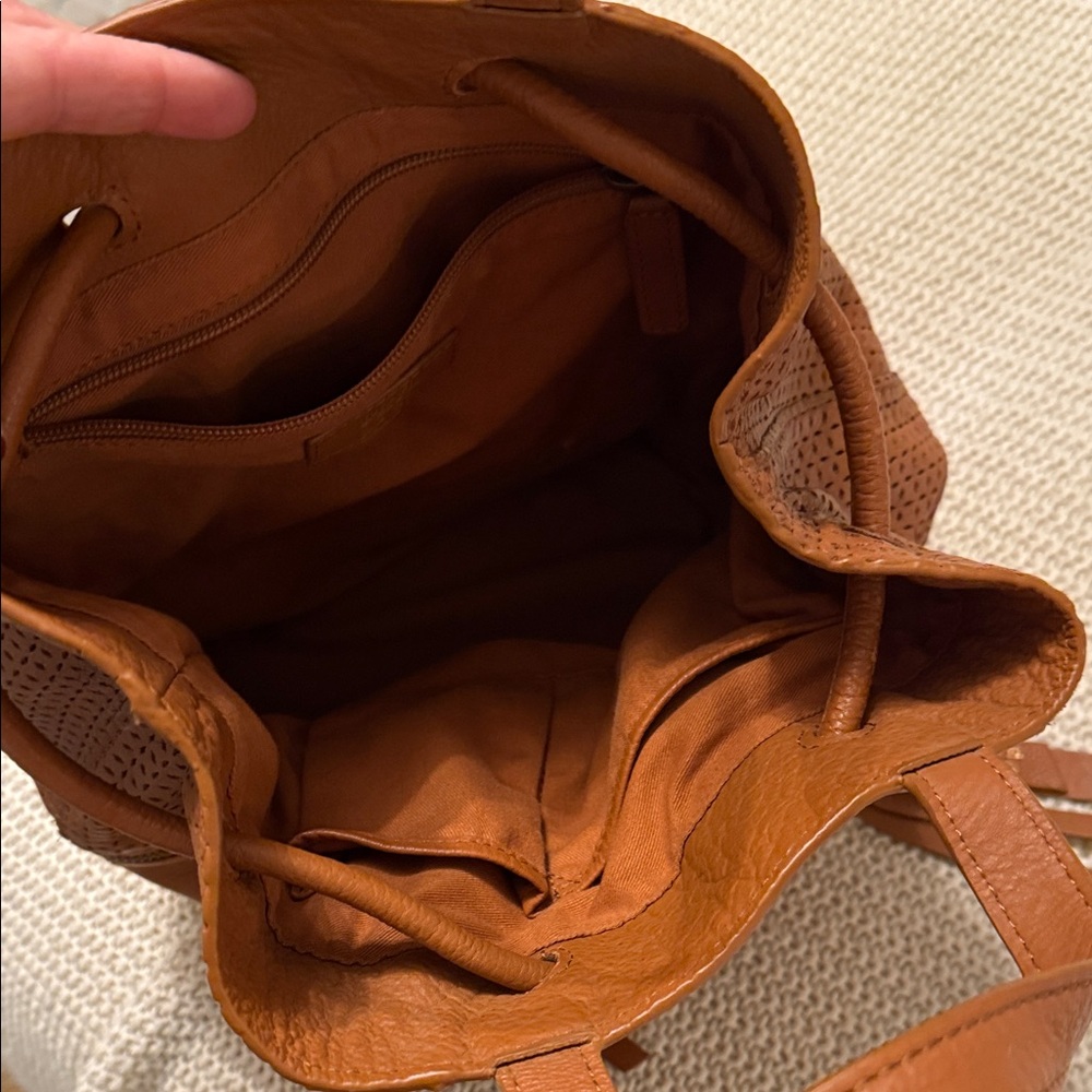 FRYE AND CO. Brown Perforated Leather Backpack - Picture 5 of 7